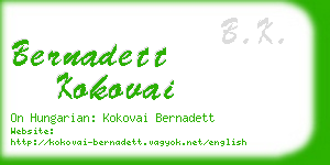 bernadett kokovai business card